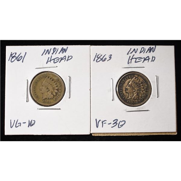 1861 & 1863 INDIAN CENTS
