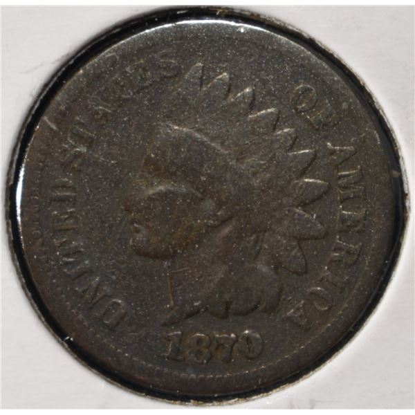 1870 INDIAN CENT VG