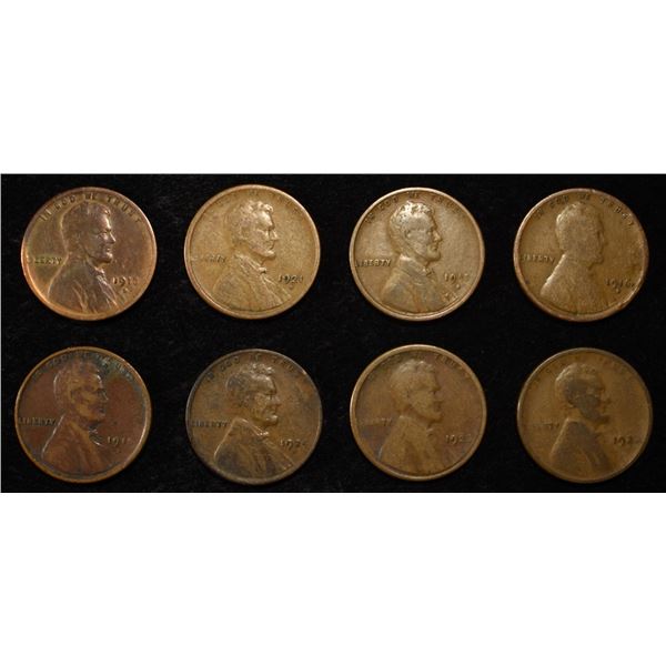 8 NICE EARLY SEMIKEY WHEAT CENTS