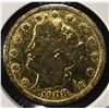 Image 1 : 1908 'V' NICKEL GOLD PLATED AU/BU