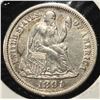 Image 1 : 1891 SEATED LIBERTY DIME