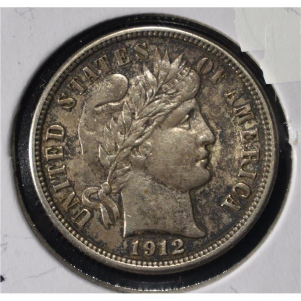 1912 BARBER DIME NICE ORIG UNC