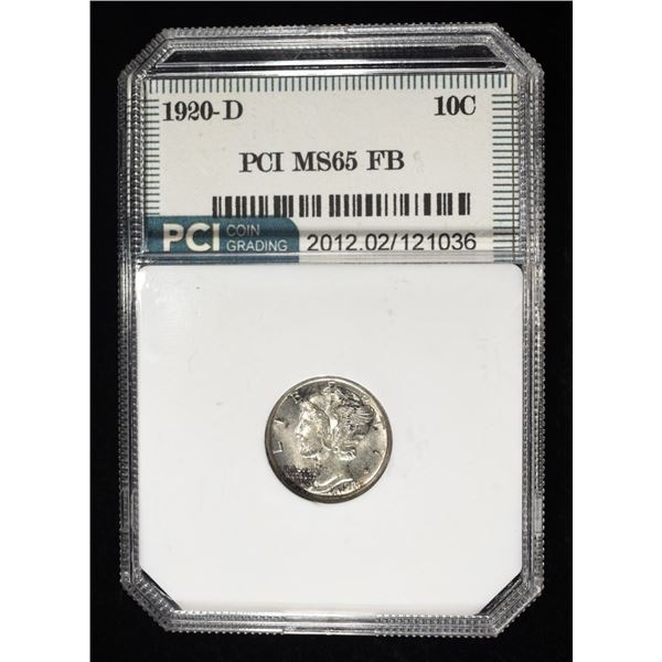 1920-D MERCURY DIME PCI GEM BU FB