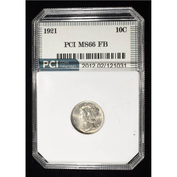 1921 MERCURY DIME PCI SUPERB GEM BU FB