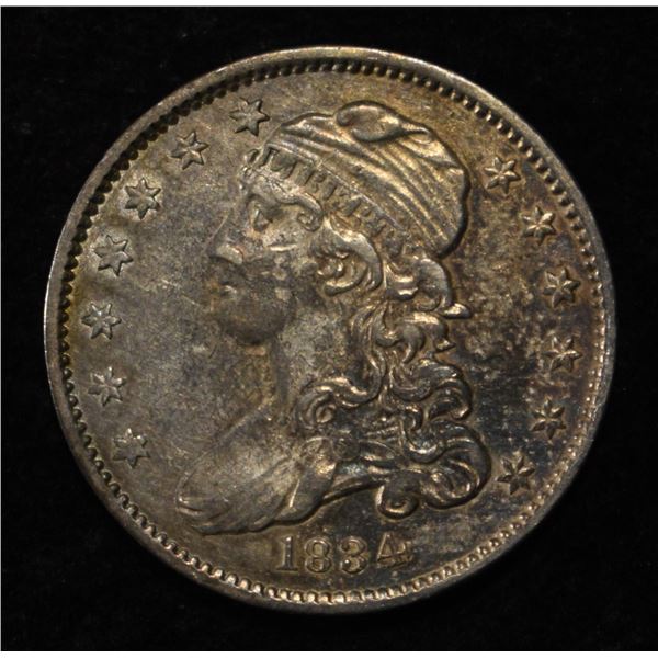 1834 BUST QUARTER AU