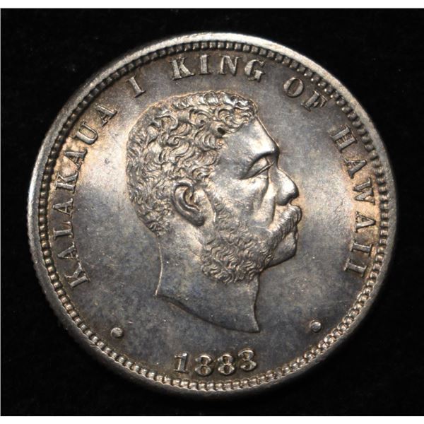 1883 HAWAII QUARTER GEM BU