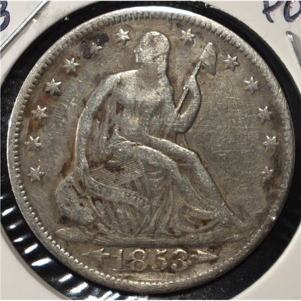 1853 SEATED LIBERTY HALF DOLLAR