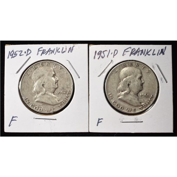 1951-D & 1952-D FRANKLIN HALF DOLLARS