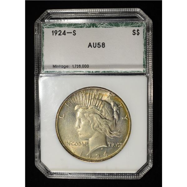 1924-S PEACE DOLLAR PCI AU/BU