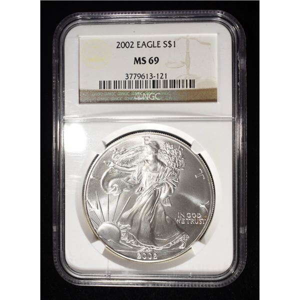 2002 AMERICAN SILVER EAGLE NGC MS69
