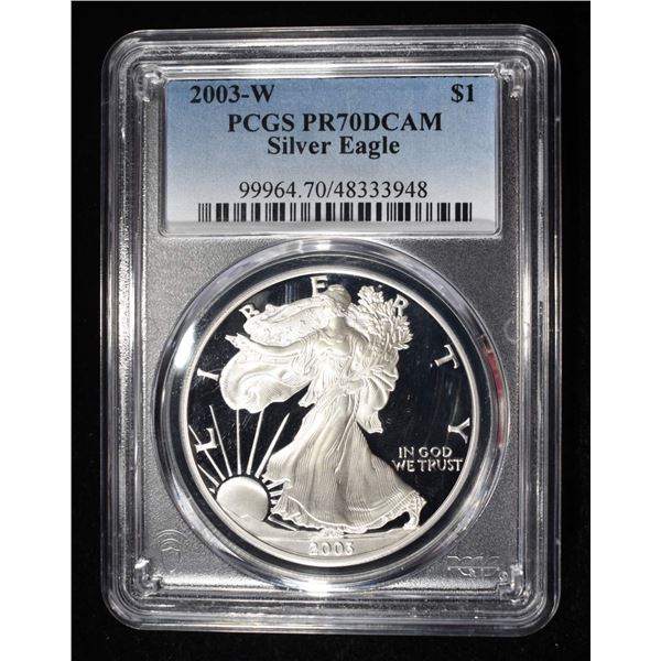 2003-W AMERICAN SILVER EAGLE PCGS PR70 DCAM
