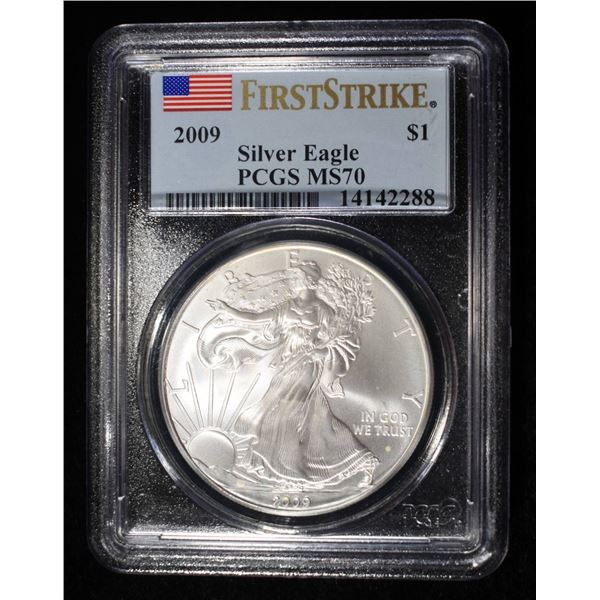2009 AMERICAN SILVER EAGLE PCGS MS70
