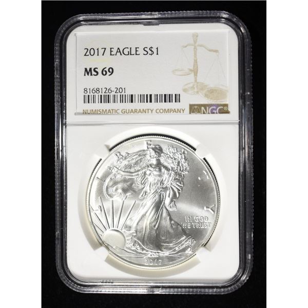 2017 AMERICAN SILVER EAGLE NGC MS69
