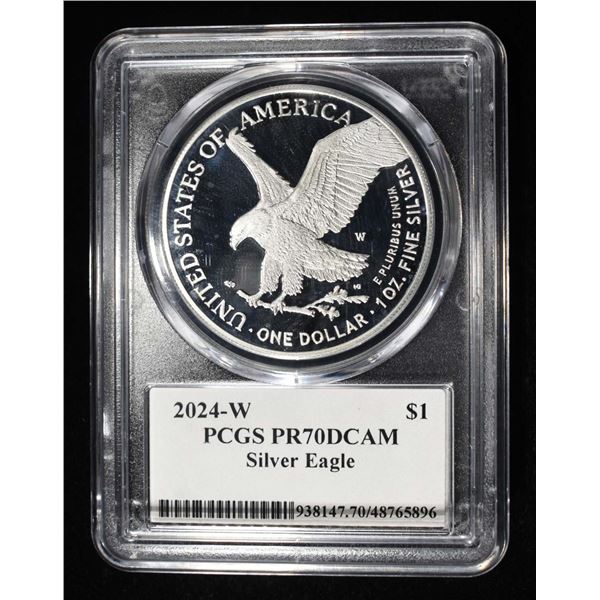 2024-W AMERICAN SILVER EAGLE PCGS PR70 DCAM