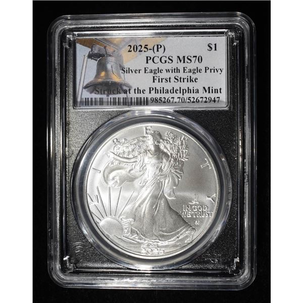 2025 (P) AMERICAN SILVER EAGLE PCGS MS70