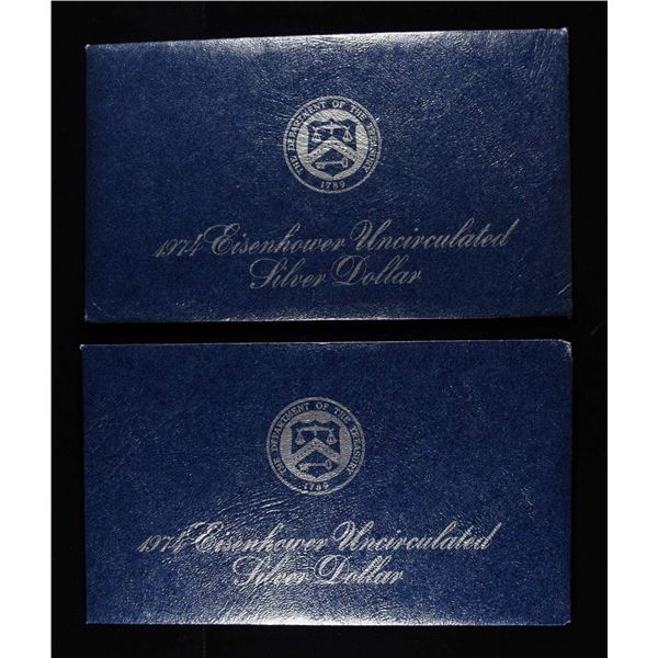 (2) 1974 EISENHOWER UNC SILVER DOLLAR