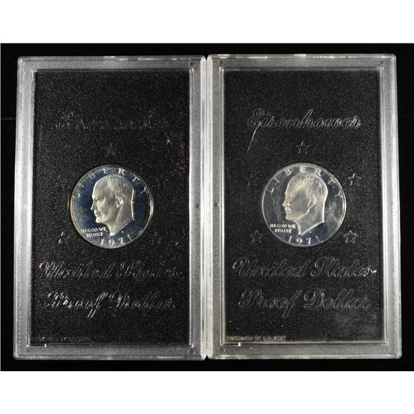 (2) 1971 EISENHOWER UNC SILVER DOLLAR PR