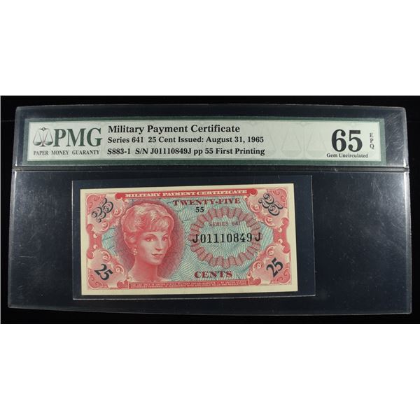 MILITARY PAYMENT CERT SERIES 641 25C PMG CU-65 EPQ