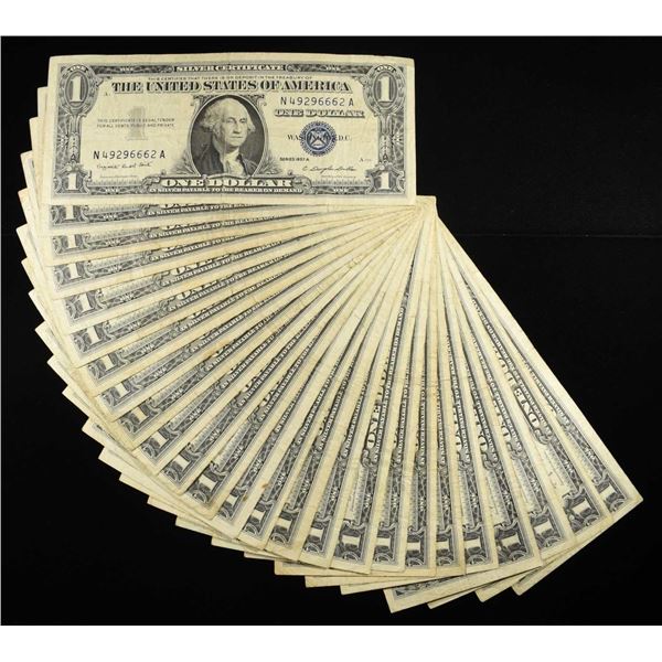 (25) SILVER CERTIFICATES F & VF