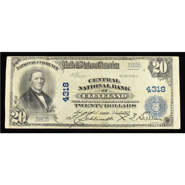 1902 $20 CENTRAL NATIONAL BANK OF CLEVELAND