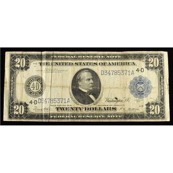1914 $20 FEDERAL RESERVE NOTE BLUE SEAL