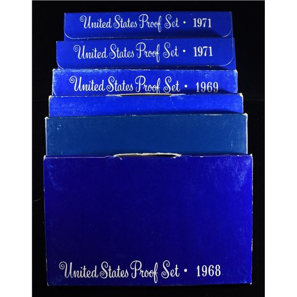 UNITED STATES PROOF SETS (2)1968, (2)1969, (2)1971