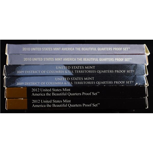 (2) 2009, 2010 & 2012 QUARTERS PROOF SETS
