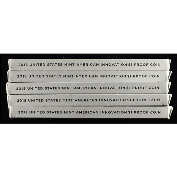 (5) 2018 AMERICAN INNOVATION $1 PROOF COIN