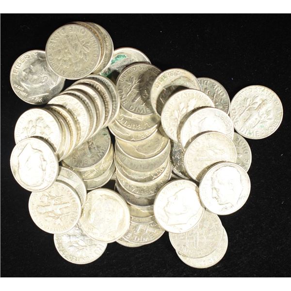 (50) 90% SILVER ROOSEVELT DIMES