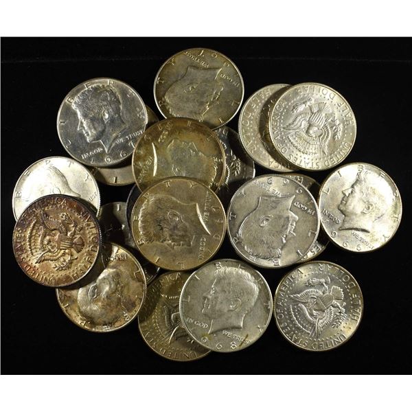 (20) 40% SILVER KENNEDY HALF DOLLARS