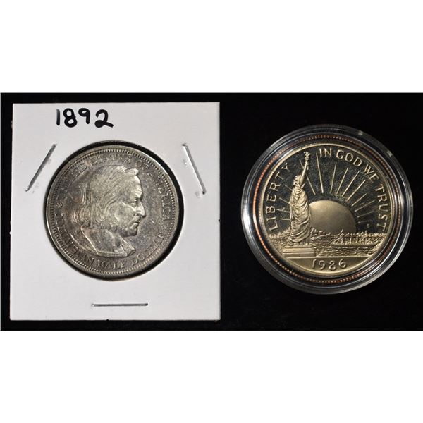 1892 & 1986-S COMMEM HALF DOLLARS