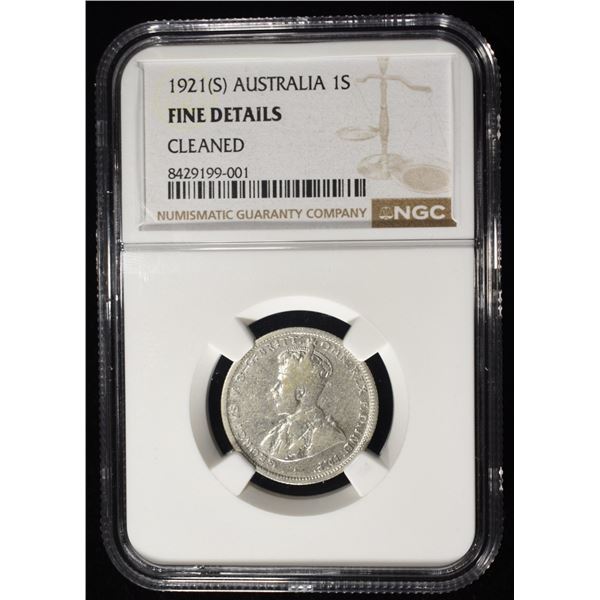 1921(S) AUSTRALIA 1S NGC FINE DETAIL CLEANED