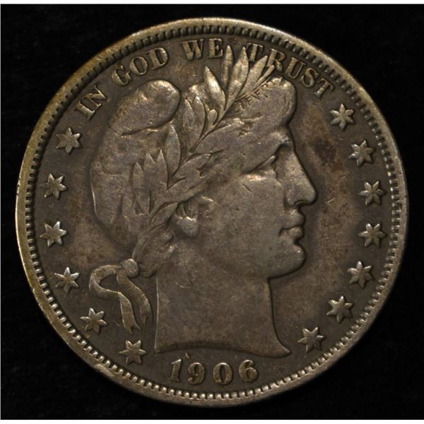 1906 BARBER HALF DOLLAR FINE