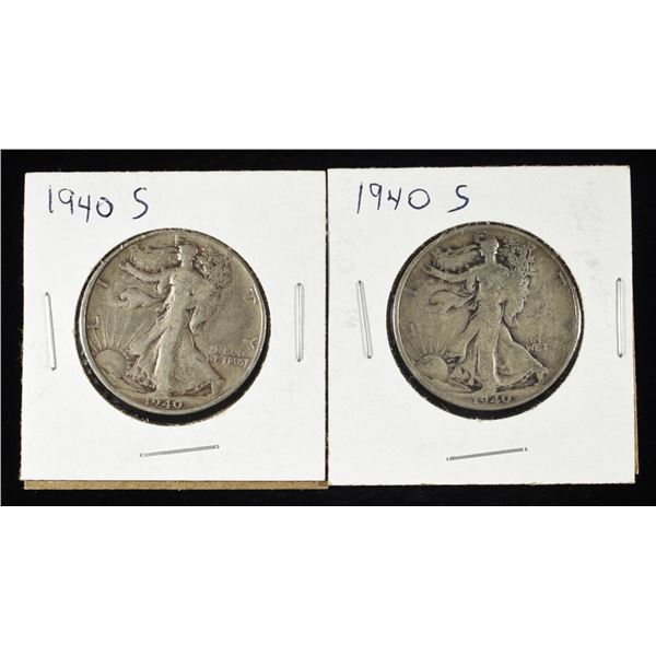 (2) 1940-S WALKING LIBERTY HALF DOLLARS
