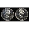 Image 1 : (2) 1960 90% SILVER FRANKLIN HALF DOLLARS PROOF BU