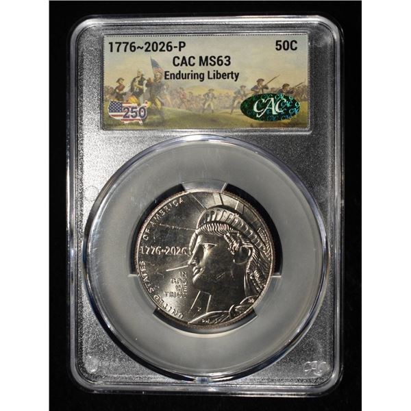 1776-2026-P ENDURING LIBERTY HALF DOLLAR CAC MS-63