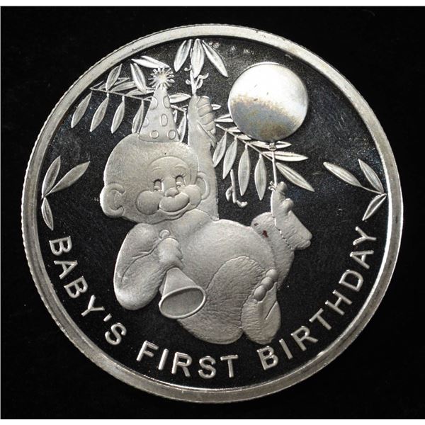 BABY'S FIRST B-DAY 1 OZ .999 SILVER ROUND