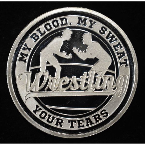 WRESTLING 1 OZ .999 SILVER ROUND