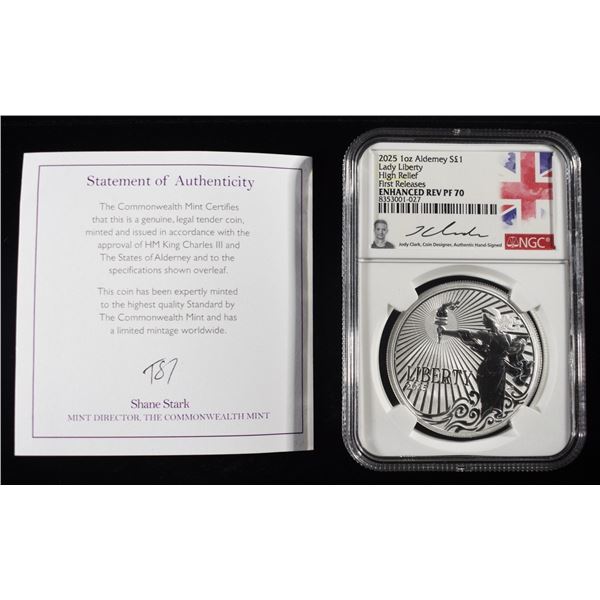 2025 LADY LIBERTY 1 OZ .999 SILVER NGC REV PF70