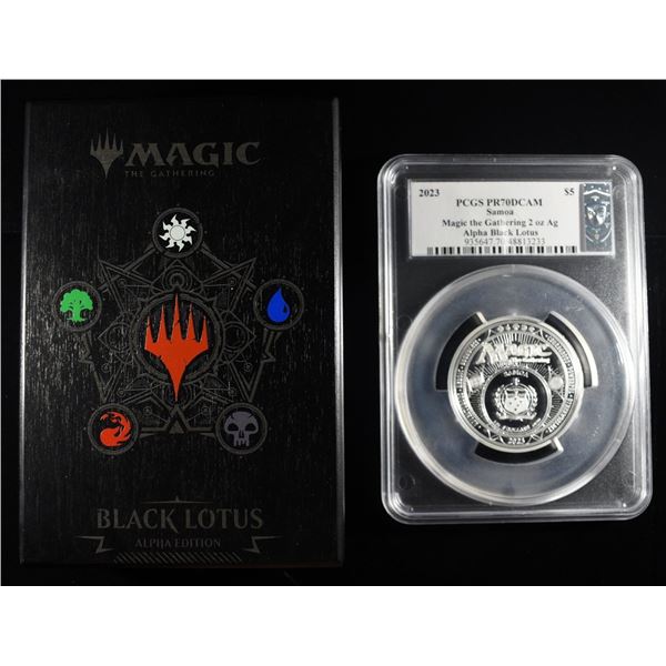 2023 SAMOA 2 OZ  ALPHA BLACK LOTUS PCGS PR70DCAM