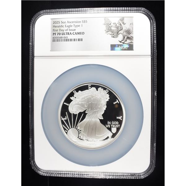 2025 5 OZ SILVER ASCENSION NGC PF-70 ULTRA CAMEO