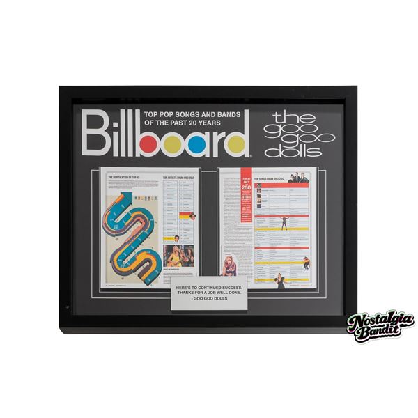 The Goo Goo Dolls | Billboard #1 Song of 1992-2012 "Iris" Presentation Display (2012)