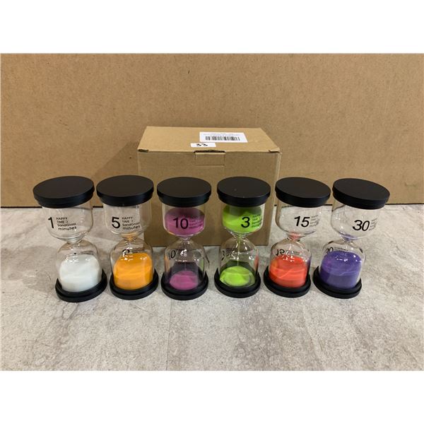 Sand Timers Set 6 Pack Diferent Times