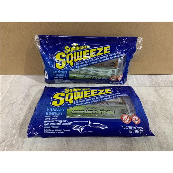Lot of 2 Sqwincher Sqweeze Hydration Freezies 10 Per Pack 90ml Each