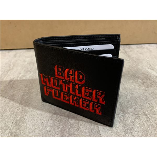 Bad Mother Fucker Leather Wallet Red Stitch
