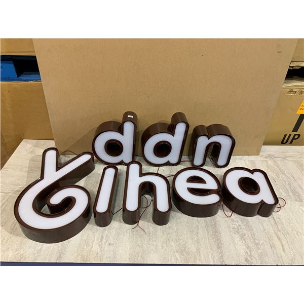 Lot of 9 Light Up Letters