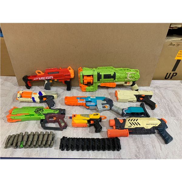 Lot of 7 Nerf Guns And 1 Watergun