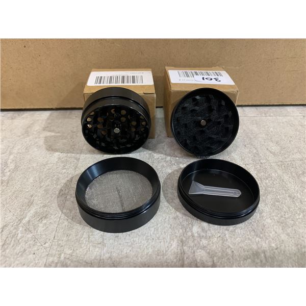 Lot of 2 Small Black Personal Herb Grindgers
