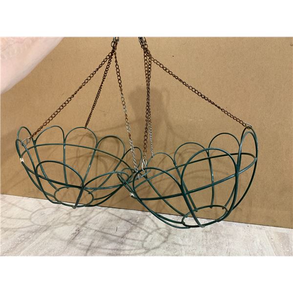 Lot of 2 Metal Flower Basket Holder