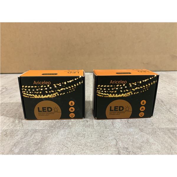 Battery Operated LED String Lights - Red - 2 Pack